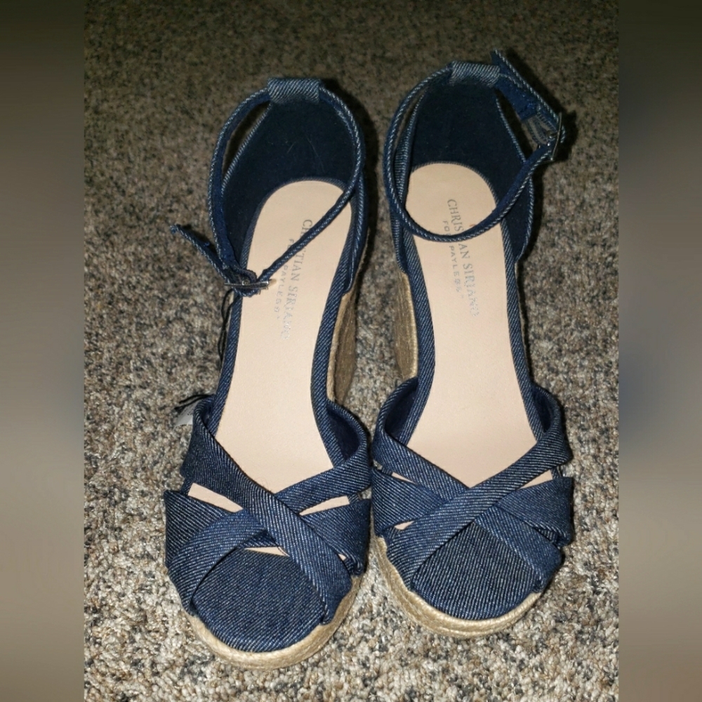 Chic Navy Espadrille Wedge Sandals